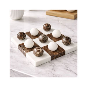 Jeu de Tic-Tac-Toe de Luxe en Marbre, Fait Main, Plateau en Pierre, Couleurs Personnalisables, Idéal pour Cadeaux et Décoration Intérieure - Vente Flash - Product Image 1