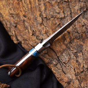 Everyday Carry Outdoor Fixed Blade Camping Hunting <b>Knives</b> Wooden <b>Handle</b> Damascus Steel Blade <b>Knives</b> Hunting <b>Knife</b> Skinner <b>Knife</b> - Product Image 4