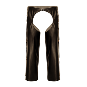 Chaps Vaqueros Completos de Cuero Genuino para Hombre con Cierre de Cremallera y Bolsillo de Cuero para Montar a Caballo - Product Image 1