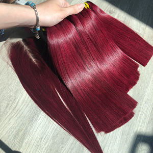 100% Virgen Raw Vietnamita Trama de cabello Hueso Recto HD Encaje Borgoña Suave Sedoso Super Calidad Entrega rápida Extensiones de cabello humano - Product Image 1