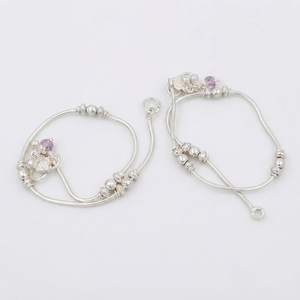 Tobillera de Plata de Ley con Cristal de Lavanda DIVYORO - Product Image 1