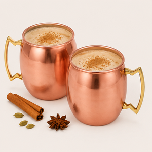 Ensemble de tasses à Moscow Mule en cuivre pur, forme de baril, avec poignée en laiton, vaisselle de bar haut de gamme pour cocktails, logo personnalisable - Product Image 4