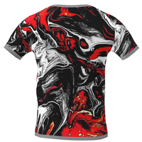 T-shirt pour homme en coton mélangé tricoté, personnalisable avec impression couleur et logo, streetwear respirant et à séchage rapide, 220g