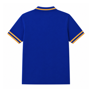 เสื้อโปโล Sigma Gamma Rho Sorority สำหรับผู้หญิง สีน้ำเงินลายทอง คอวี ผ้าปิเก้ถัก แขนสั้น ปักลายตราสัญลักษณ์ คอปก - Product Image 4