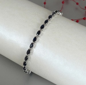Natural Blue Sapphire Stone <b>Charm</b> Bracelet 925 Sterling Silver Gold Plated Luxury Handmade Fine Jewelry for Party Occasions - Product Image 1