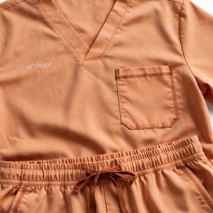 Conjunto de Uniforme Médico Transpirable de Algodón Naranja Unisex Amkoor para Adultos con Detección de Agujas - En Stock - Product Image 6