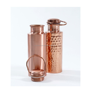 Eco friendly solid <b>copper</b> <b>drinking</b> <b>bottle</b> with secure threaded lid for clean water storage and daily healthy hydration - Product Image 2