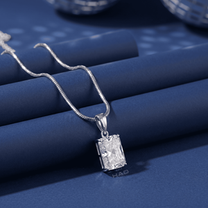 Colgante de diamante cultivado en laboratorio, corte radiante, collar solitario, elegante, joyería fina para mujer, colgante minimalista, regalo, colgante moderno - Product Image 4