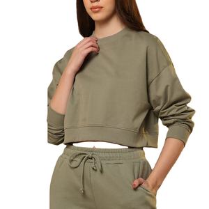 Sudadera de manga larga para mujer con ajuste regular y cuello redondo Top Traje de moda para mujer Sudaderas con capucha y sudaderas - Product Image 4