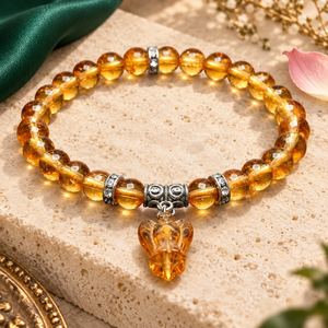 Bracelet extensible en alliage de zinc avec perles de Bouddha en citrine naturelle, cristal jaune, cadeau, bijoux de méditation - Product Image 5
