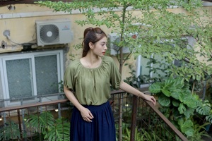 High Quality Linen Rayon <b>Blouse</b> Women Luxurious Plaid Pattern Breathable Sheer Layer Perfect Balance Sophisticated Formal Style - Product Image 4