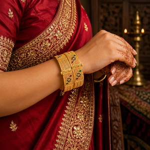 Gold Plated Alloy Bangle Set Women's Classic Bangles Wedding Jewelry <b>Gift</b> Fashion Bangles - Product Image 3