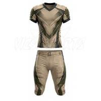 Nouvelle tenue de football américain respirante et légère avec sublimation du nom et du numéro de l'équipe, confortable et durable, coupe courte devant
