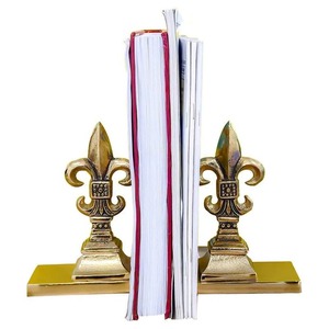 Lot de 2 serre-livres modernes en aluminium, figurines décoratives en métal pour la maison et le bureau - Product Image 2