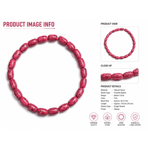 Cuentas de Turquesa Sintética en Forma de Tambor, Componentes para Joyería, Cuentas Ovaladas con Acabado Pulido, Tamaño del Orificio de 1.5mm para Joyería - Product Image 6