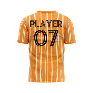 เสื้อฟุตบอลแขนสั้นคุณภาพสูง โพลีเอสเตอร์ 100% สั่งทำได้ พิมพ์ลายแบบระเหิด ระบายอากาศได้ดี แห้งเร็ว พิมพ์ชื่อผู้เล่น ชื่อทีม - Product Image 3