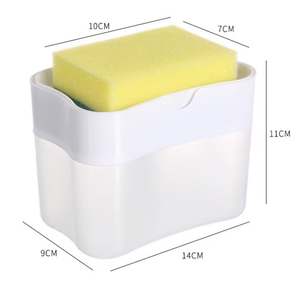 Distributeur de savon 2-en-1 avec support éponge, pompe à liquide de comptoir 13oz, organisateur d'évier de cuisine durable et compact à pression facile - Product Image 6