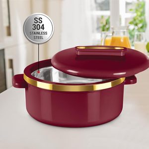 Juego de 3 cacerolas duraderas de acero inoxidable con estuche térmico de acero inoxidable para cocina y servicio de buffet a precio de exportación - Product Image 4