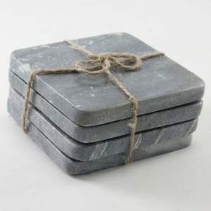 Sous-verres en marbre gris foncé fantaisie, vente en gros, pour hôtels, restaurants, bureaux, nouvelle collection, sous-verres très demandés, fabriqués en Inde - Product Image 2