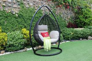 Weather-Resistant Metal Modern Design <b>Swing</b> Chair <b>for</b> Villa Poolside Courtyard - Product Image 2
