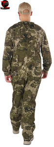 Men Outdoor Woodland <b>Camouflage</b> Hunting Field Bib Overalls Full Center Front Zipper Flap <b>Cargo</b> Pockets Crossback Suspenders Bib - Product Image 4