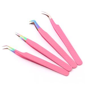 Beautiful Color Stainless Steel Volume <b>Individual</b> <b>Lash</b> Tweezers Diamond Grip Eyelash Extension Tweezers Beauty Tools - Product Image 5