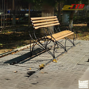 Bancas Decorativas de Hierro para Exteriores, Sillas para Patio de Bambú, Muebles de Jardín y Parque, Asientos Metálicos Elegantes para Comedor Moderno al Aire Libre - Product Image 4