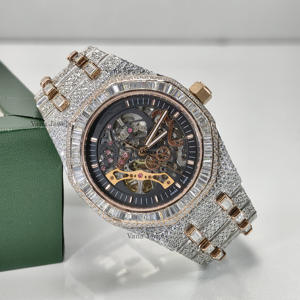 นาฬิกาเพชรโมอิสซาไนต์ VS1 สไตล์ฮิปฮอปสุดหรู ตัวเรือนสแตนเลสสำหรับผู้ชาย ประดับเพชรแบบ Buss Down นาฬิกาเพชรแบบ Iced Out เครื่องประดับสุดหรู - Product Image 3