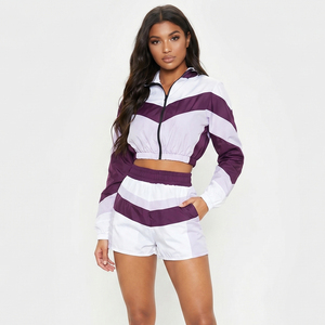 Windbreaker Women Crop Waterproof <b>Short</b> Set- Custom Windbreaker Crop <b>Shorts</b> With Elastic Waist Ladies Two Piece <b>Shorts</b> Set - Product Image 1