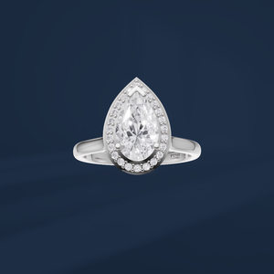 Anillo de Platino con Diamante Cultivado en Laboratorio de Corte Pera de 2.00ct, Diseño Elegante con Tiras Cruzadas, Anillo de Aniversario, Precio de Fábrica DIFF - Product Image 2
