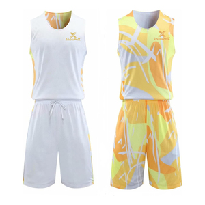 Uniforme de basket-ball réversible en tissu 100% polyester, léger et respirant pour mouvements rapides, service OEM, haute qualité - Product Image 1