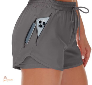Shorts de yoga taille haute en toile vintage personnalisés pour femmes, séchage rapide, fitness, course à pied, grandes tailles - Product Image 4
