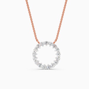 จี้เพชรแล็บโกรว์ 0.73 กะรัต ทรงอีเทอร์นิตี้ ทำจากทอง 9K สีเหลือง ขาว และโรสโกลด์ - Product Image 1