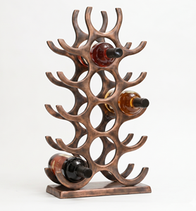 Wine Glass Holder Metal Stemware Rack Geometric Design Home Furniture Display Stand <b>Freestanding</b> Geometric Wine Bottle - Product Image 4