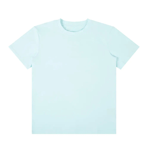 T-shirt pour homme en coton biologique de luxe 100% bleu ciel, col rond, pré-rétréci, certifié GOTS, manches courtes, respirant, coupe ajustée - Product Image 1