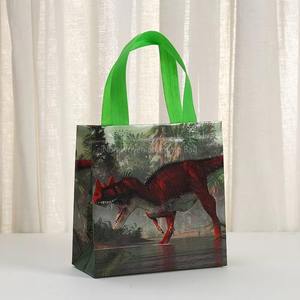 Bolsa de Tela No Tejida Tridimensional Laminada OEM, Bolsa de Regalo para Fiestas con Estampado de Dinosaurios - Product Image 3