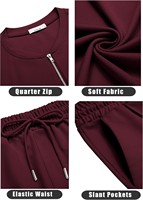 Conjunto de Camiseta y Pantalones Cortos Deportivos Casuales de Verano para Hombre, Transpirables, de Punto, con Cuello de Cremallera, Color Sólido, 100% Poliéster