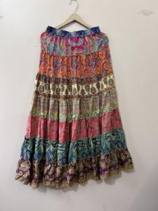 Nouvelle jupe évasée à volants pour femmes, jupe en soie d'été, jupe longue maxi - Product Image 3