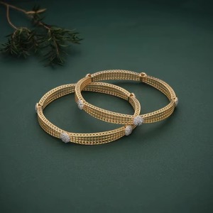 Wholesale ANIVA Designer Lab Grown Diamond 18kt Yellow Gold <b>Bangle</b> <b>Bracelet</b> IGI Certified Brilliant Cut Fine Trendy for - Product Image 4