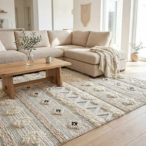 Boho Handwoven Cotton Runner Rug with Yellow Tribal Stripes for Hallway, Bedroom & Modern Home Decoration - Product Image 2