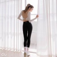 Pantalones de Yoga Negros Sólidos de Cintura Alta Elástica, Hechos en Taiwán, OEM ODM, para Adultos y Adolescentes, Tejido Elástico en Cuatro Direcciones, Ecológico, Largo hasta el Tobillo