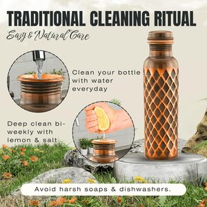 Botella Deportiva de Cobre Puro de 1L, Estilo Casual, Resistente a la Oxidación, para Gimnasio y Actividades al Aire Libre, Directo de Fábrica - Product Image 3