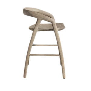 Modern Scandinavian Outdoor <b>Bar</b> Chair Solid Teak Curved Backrest Ergonomic Counter Height <b>Stool</b> Premium Resort Furniture - Product Image 5