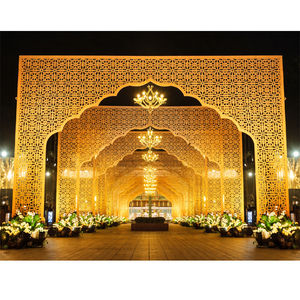 Impresionantes Arcos de Entrada Modernos para Bodas, Paneles Cortados con Láser para la Entrada del Salón de Bodas, Panel Mehrab para Bodas en EE. UU. - Product Image 1