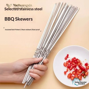 Stainless Steel <b>BBQ</b> Stick Flat Stick Outdoor Lamb Skewers <b>BBQ</b> Stick Steel Stick Iron Stick Round Stick Full Set of <b>Tools</b> <b>BBQ</b> Nee - Product Image 5