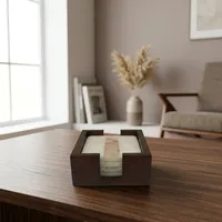 Ensemble de sous-verres en marbre de luxe avec support en métal, sous-verres en pierre faits à la main pour la décoration de table, maison, bureau, restaurant
