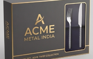 Juego de cubiertos Acme Metal India Rope Twist, modernos, de acero inoxidable, con acabado pulido de alto brillo, para fiestas, hogar y restaurantes. - Product Image 4