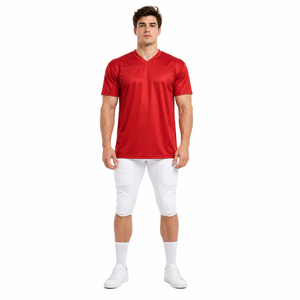 Maillot de football rouge personnalisé, maillot de football vierge pour hommes, maillot d'équipe personnalisé, chemise de sport athlétique pour hommes - Product Image 3