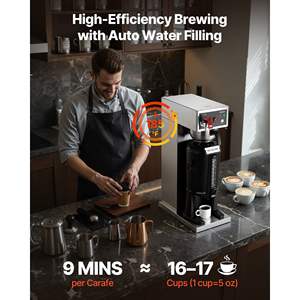 Cafetera Eléctrica Comercial de Goteo, 16-17 Tazas, Jarra Térmica de 2.5L, Cafetera de Acero Inoxidable, Llenado Automático de Agua, 4 Horas de Preparación - Product Image 2