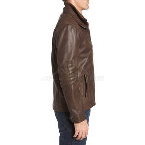 Chaqueta de Cuero para Hombre al por Mayor de Fábrica, Estilo Casual con Cierre de Cremallera, Último Modelo de Invierno - Product Image 4